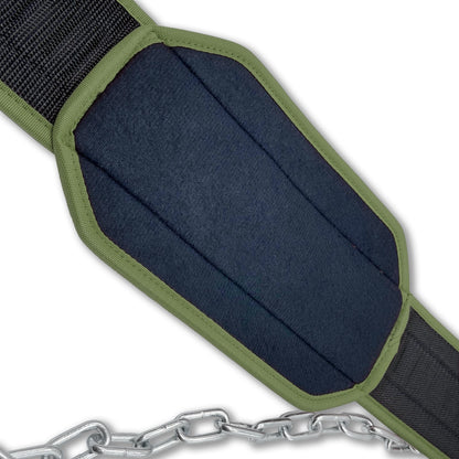 Dip Belt with Steel Chain - Green