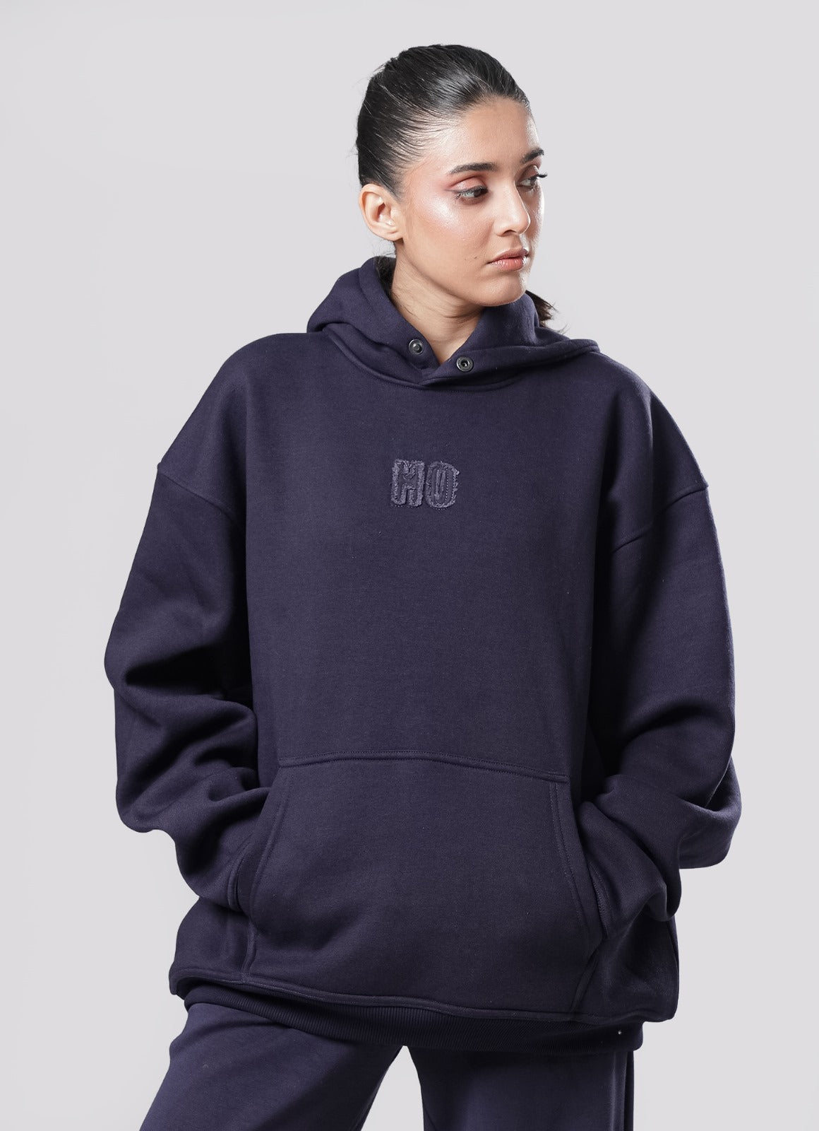 Crude Oversized Hoodie - Navy