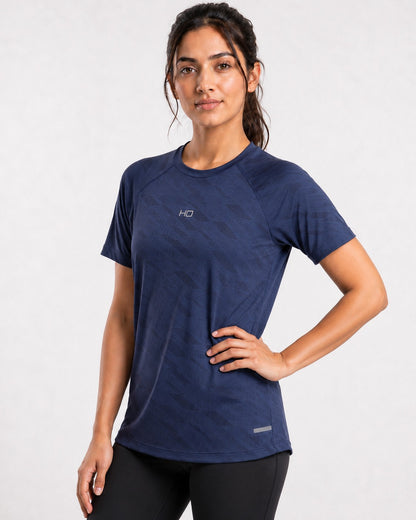 Hybrid Running T-Shirt - Navy.