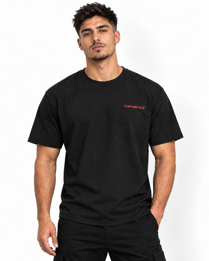 Hustlers Only men's red Graffiti oversized t-shirt