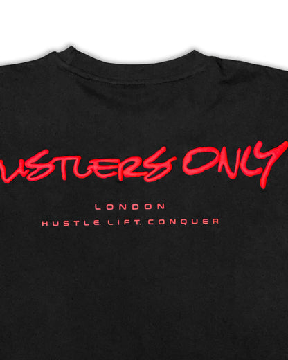 Hustlers Only men's red Graffiti oversized t-shirt