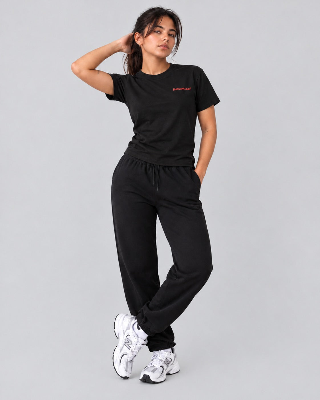 Hustlers Only women's red Graffiti oversized t-shirt