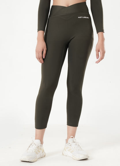 Crossover Leggings - Olive