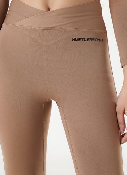 Crossover Leggings - Brown