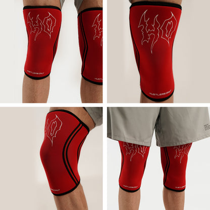 7mm Metal Knee Sleeves - Red