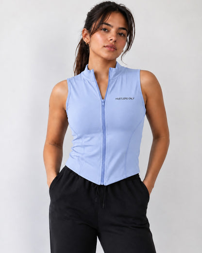 Code Zip Up Vest - Sky Blue
