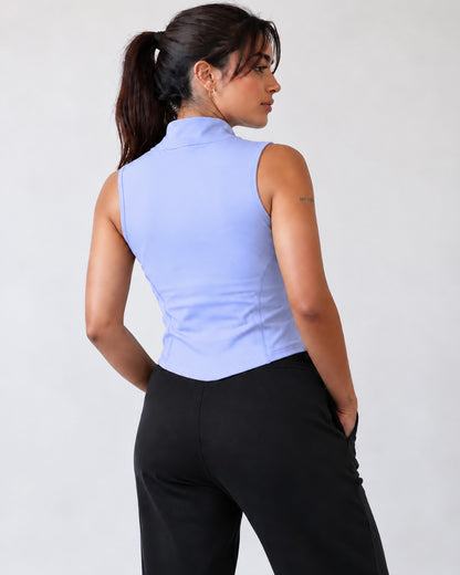 Code Zip Up Vest - Sky Blue