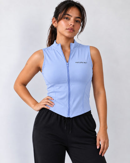 Code Zip Up Vest - Sky Blue