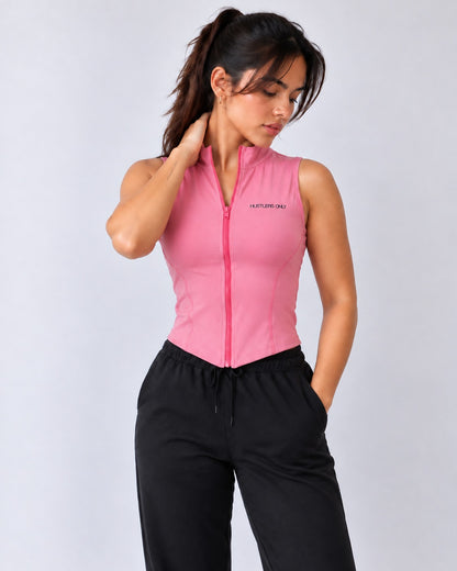 Code Zip Up Vest - Pink