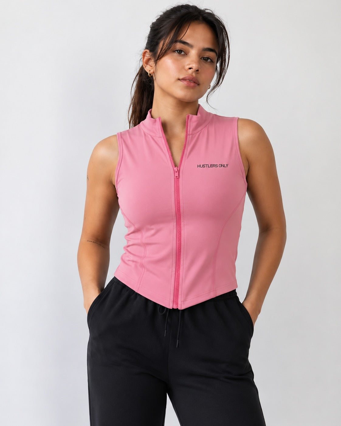 Code Zip Up Vest - Pink