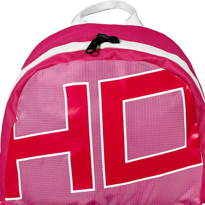 Close-up of the pink Hustlers Only backpack showing Cordura and Ripstop fabric texture