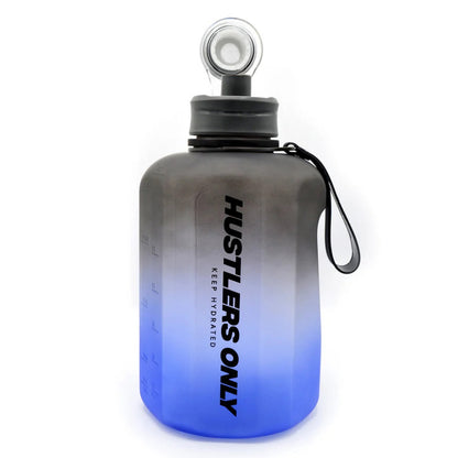 Leakproof 2.2 Litre Hydration Bottle with Straw in Black Blue | Hustlers Only PK