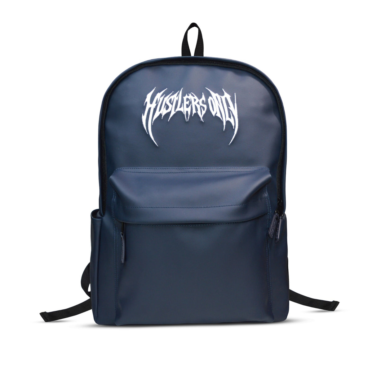 Navy blue laptop backpack by Hustlers Only with a dedicated compartment for work essentials
