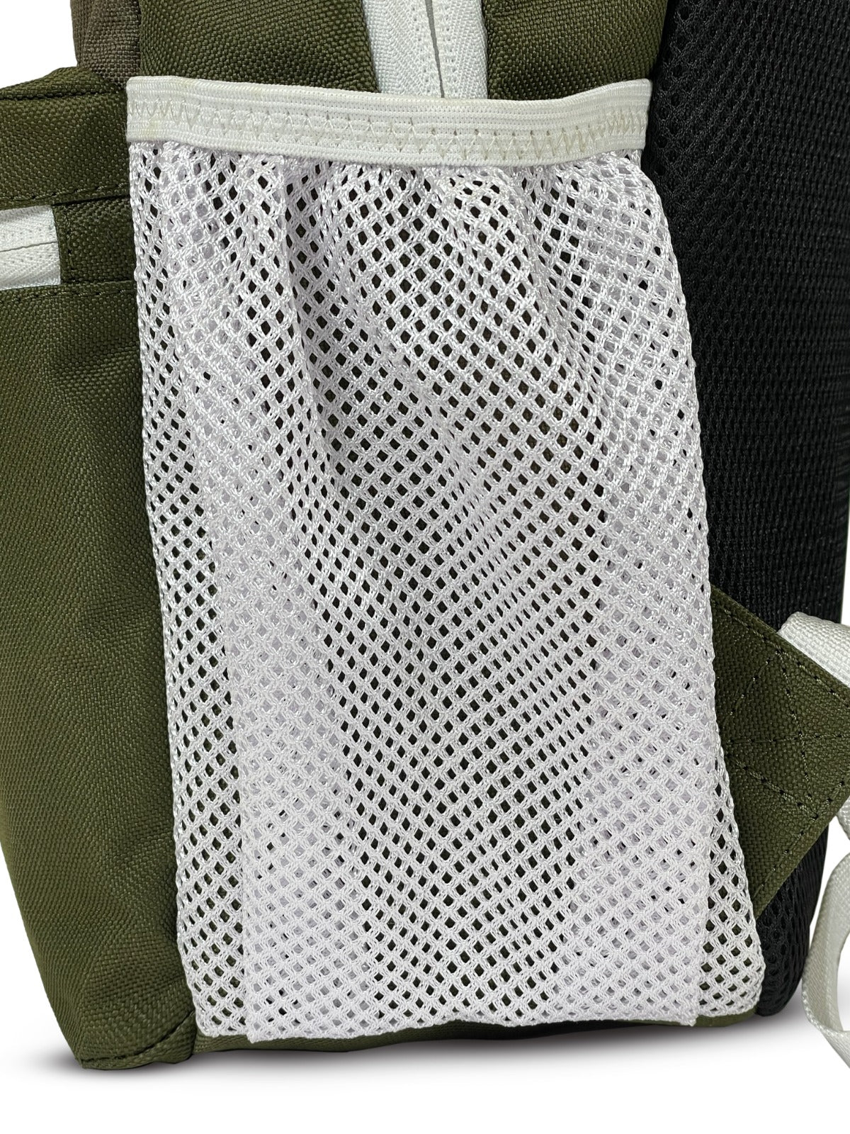 Olive green travel backpack by Hustlers Only with adjustable straps and practical storage pockets