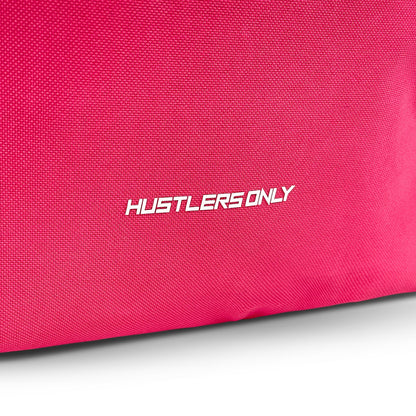 Pink sports backpack with multiple storage sections for gym accessories and personal essentials