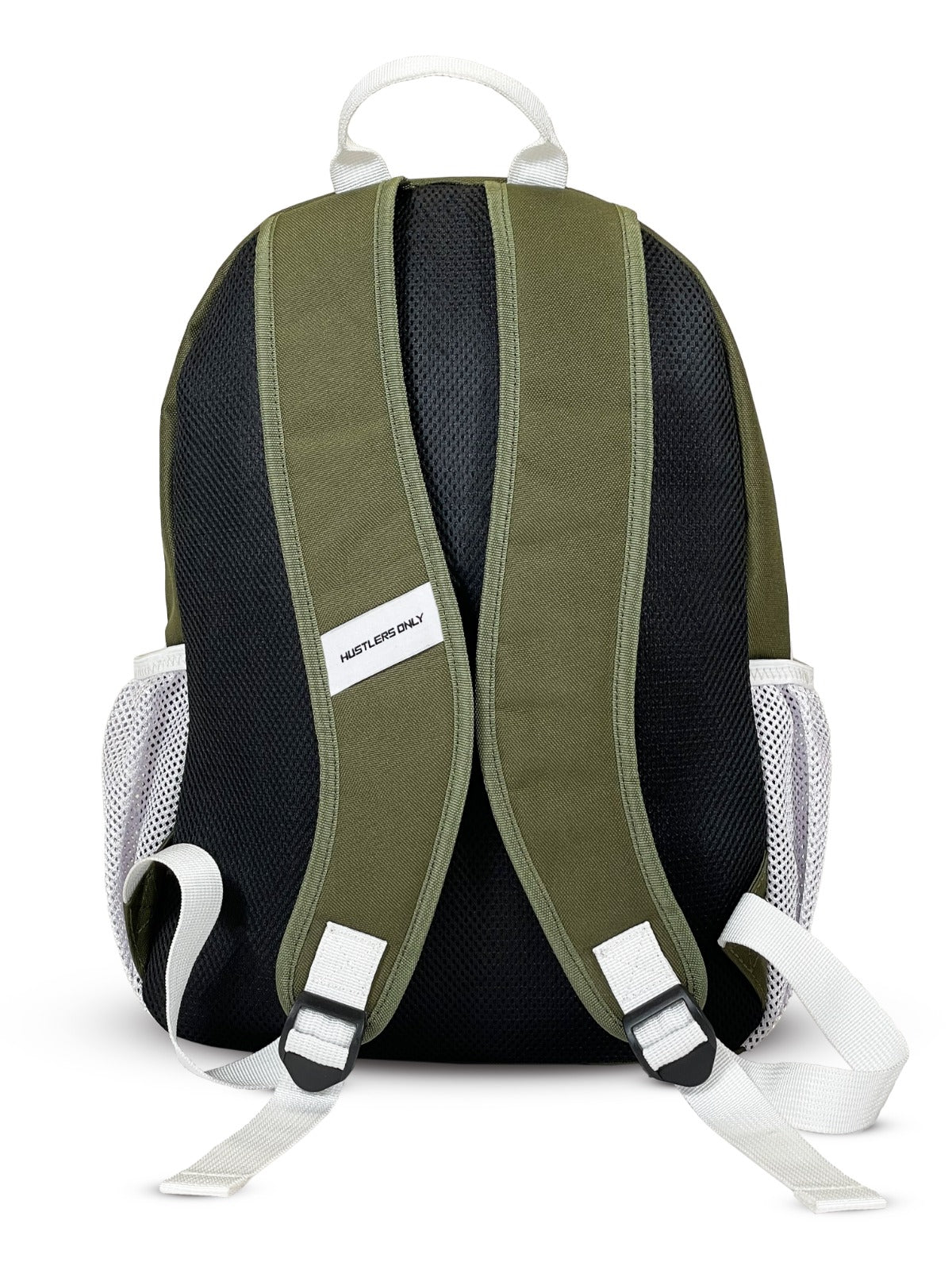 Compact olive green gym backpack with multiple compartments for everyday workout essentials