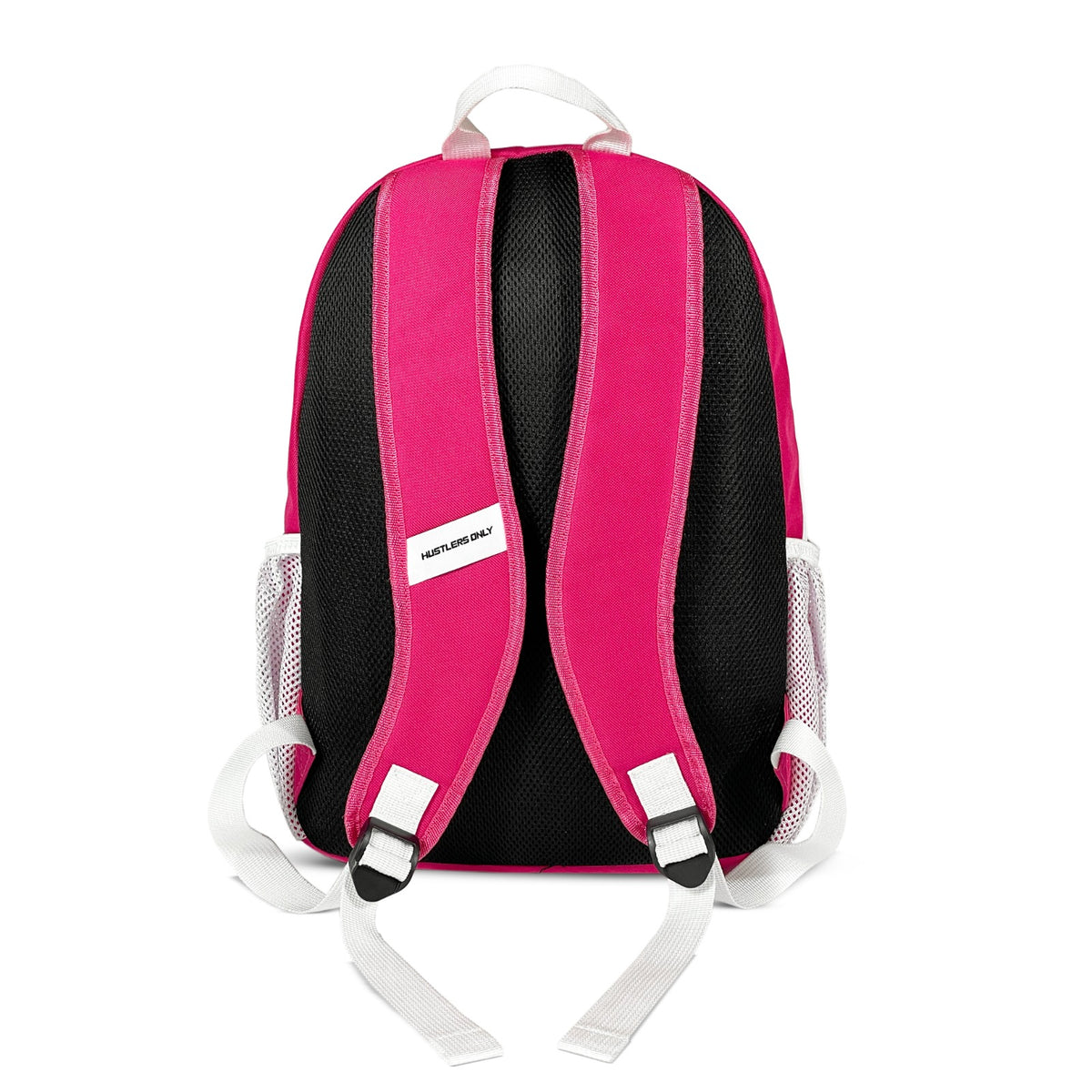 Hustlers Only women's pink gym backpack designed for carrying light workout essentials