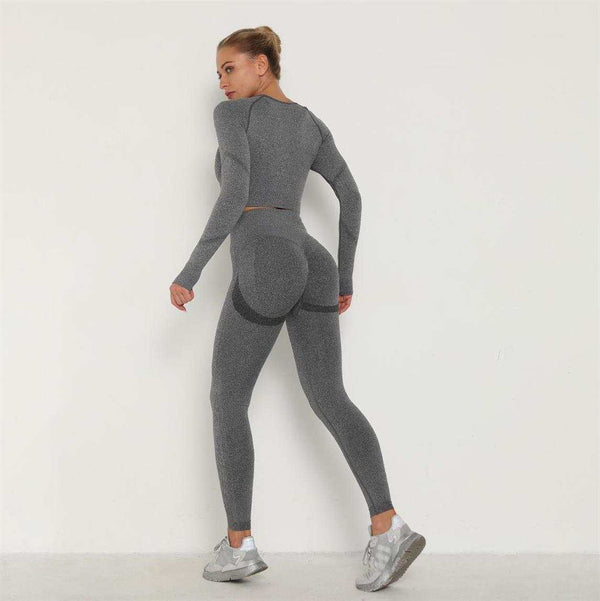 Volt Seamless Leggings-Grey, Sportswear, Hustlers Only